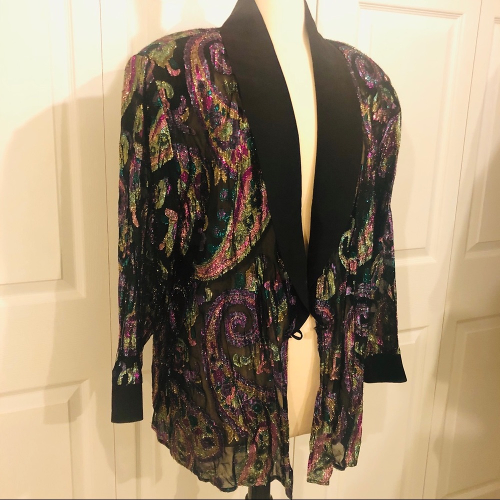 ❌SOLD❌Vintage Sheer metallic blazer